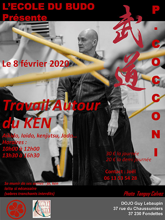 Philippe Cocconi anime un stage de kenjutsu à l'Ecole du Budo